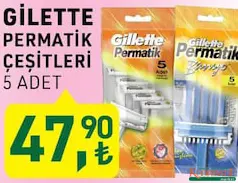 GİLLETTE PERMATİK TIRAŞ BIÇAĞI ÇEŞİTLERİ 5 ADET indirimli fiyat GİLLETTE PERMATİK TIRAŞ BIÇAĞI ÇEŞİTLERİ 5 ADET fiyat ve kampanya bilgisi